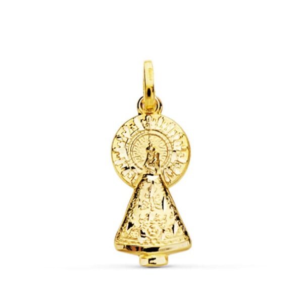 18K MEDALLA ORO AMARILLO VIRGEN DEL PILAR SILUETA 25X11 MM