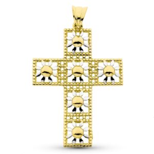 18K CRUZ ORO BICOLOR 45X31 MM