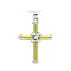 18K CRUZ ORO BICOLOR HUECA BICOLOR 41X29 MM