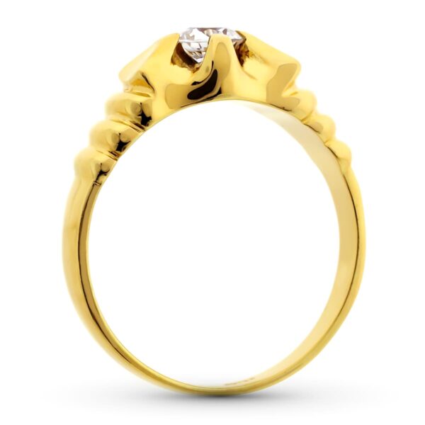 18K SOLITARIO ORO AMARILLO MACIZO CIRCONITA 4 MM. ANCHO 7,5MM - Imagen 2