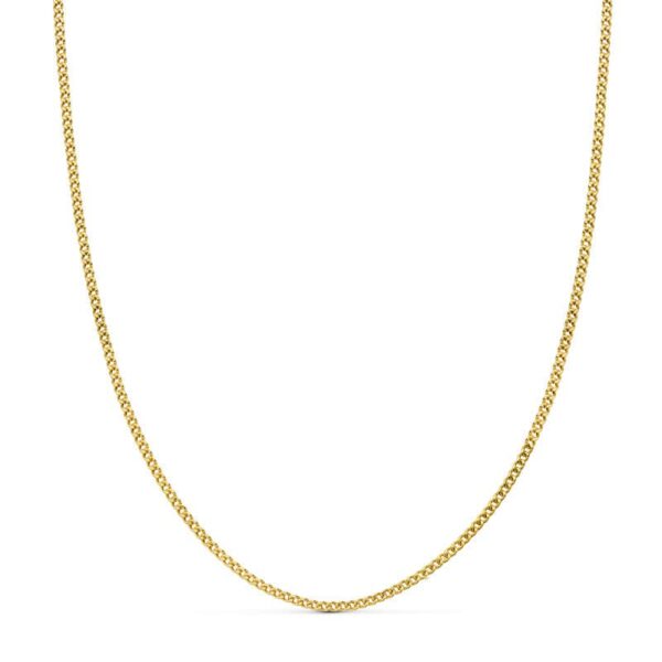 18K CADENA ORO AMARILLO BARBADA HUECA 45CM ANCHO 1.5 MM