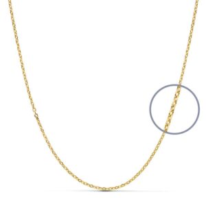 18K CADENA FORZADA ORO AMARILLO 40CM HUECA 1.2 MM