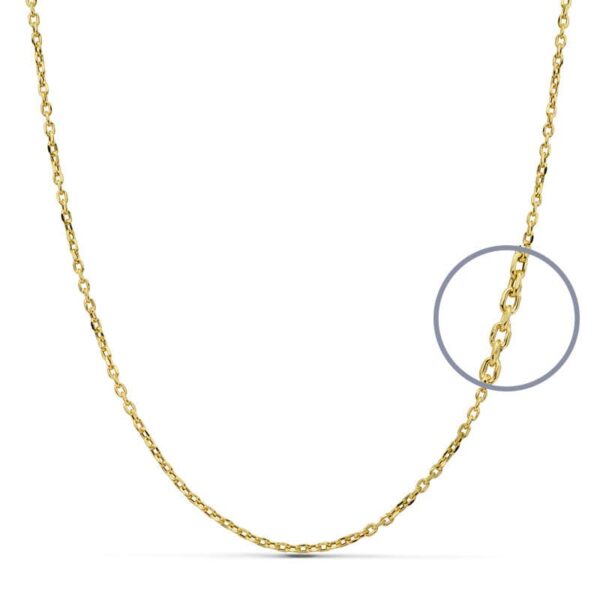 18K CADENA ORO AMARILLO FORZADA 50CM HUECA 1.50 MM