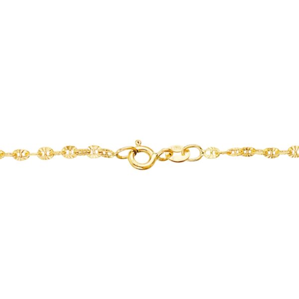 18K CADENA ORO AMARILLO FORZADA HUECA ESLABON TALLADO LARGO 45CM ANCHO 2 MM - Imagen 2