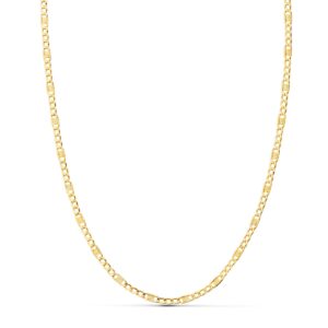 18K CADENA ORO AMARILLO COMBINADA HUECA 3X1. LARGO 45CM ANCHO 2 MM
