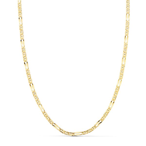 18K CADENA ORO AMARILLO ANCLA 3X1 HUECA LARGO 50CM ANCHO 2 MM