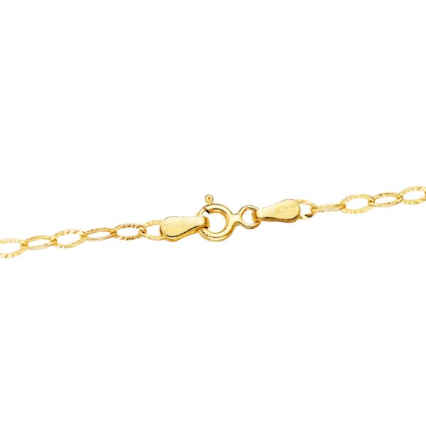 18K CADENA ORO AMARILLO FORZADA TALLADA HUECA LARGO 40CM ANCHO 2.5 MM - Imagen 2
