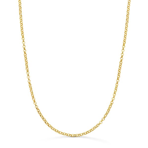 18K CADENA ORO AMARILLO ROLO HUECA ANCHO: 2MM LARGO: 50CM CIERRE REASA