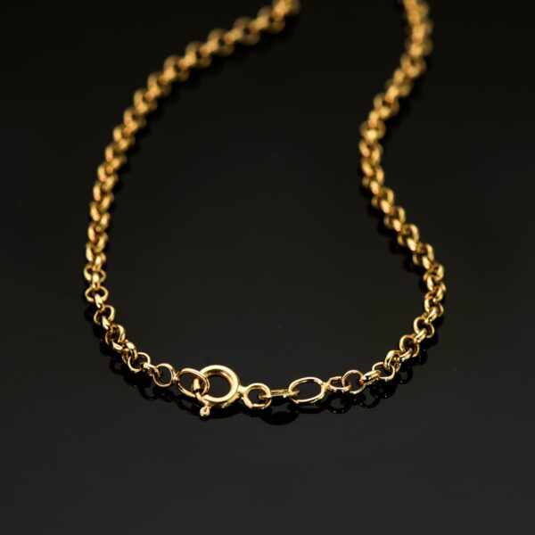 18K CADENA ORO AMARILLO ROLO HUECA LIGERA ANCHO: 2.5MM LARGO: 45CM CIERRE REASA - Imagen 3