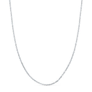 18K CADENA ORO BLANCO FORZADA MACIZA ANCHO: 1MM LARGO: 45CM