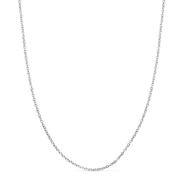 18K CADENA ORO BLANCO FORZADA MACIZA ANCHO: 1MM LARGO: 50CM