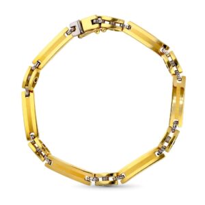 18K PULSERA ORO BICOLOR MOTIVOS HUECOS ANCHO: 5MM. LARGO: 20,5 CM
