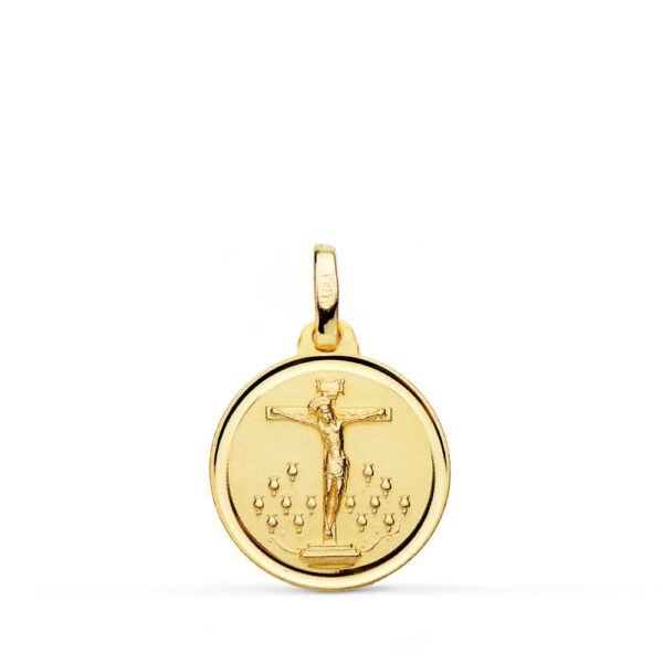 18K MEDALLA ORO AMARILLO CRISTO DE LA LAGUNA BISEL 16 MM 1.85 GR