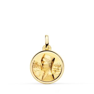 18K MEDALLA ORO AMARILLO VIRGEN DE MONTSERRAT BISEL 16 MM