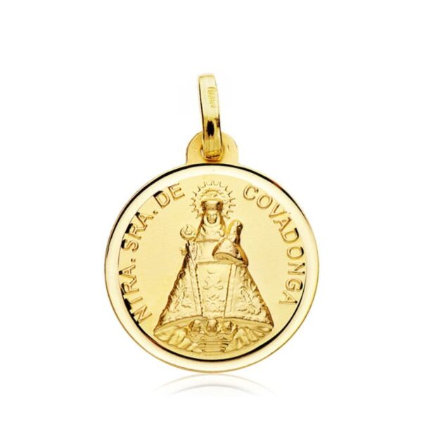 18K MEDALLA ORO AMARILLO VIRGEN DE COVADONGA BISEL 18 MM