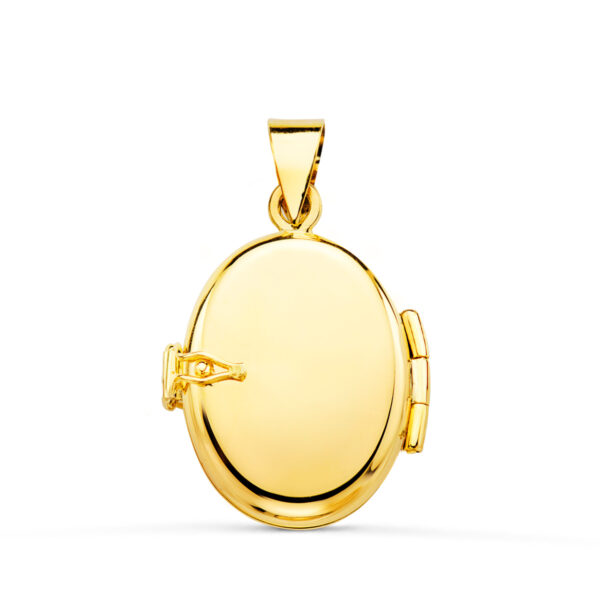 18K GUARDAPELO DIJE PORTAFOTOS OVAL ORO AMARILLO LABRADO. 18X14 MM - Imagen 2