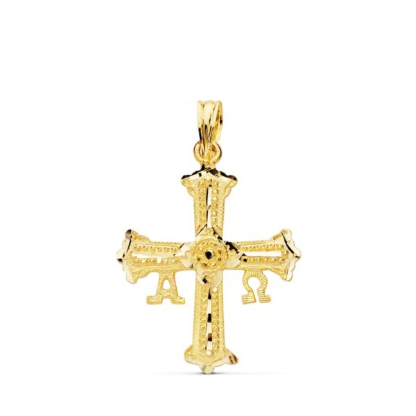18K CRUZ ORO AMARILLO DE COVADONGA PEQUEÑA 24X19 MM