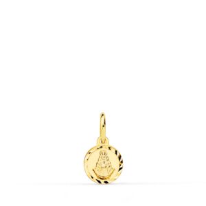 18K MEDALLA ORO AMARILLO LENTEJA VIRGEN DEL ROCIO TALLA HELICE 8 MM