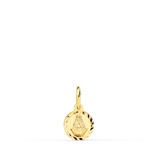 18K MEDALLA ORO AMARILLO LENTEJA VIRGEN DEL ROCIO TALLA HELICE 8 MM