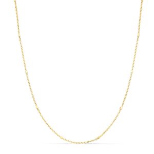 18K CADENA ORO AMARILLO COMBINADA HUECA 38 CM 1MM