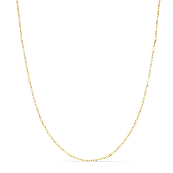 18K CADENA ORO AMARILLO COMBINADA HUECA 38 CM 1MM