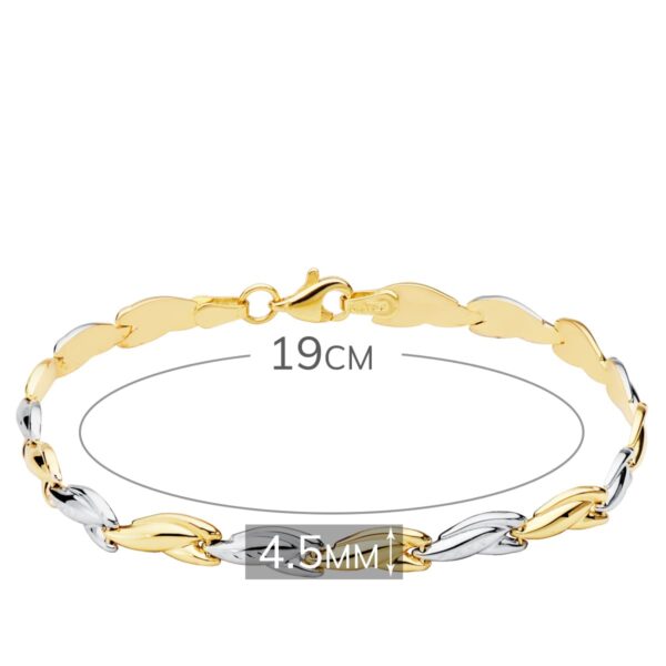 18K PULSERA BICOLOR ESTAMPACION 19CM - Imagen 2