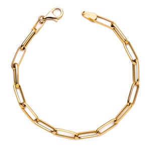 18K PULSERA ORO AMARILLO HUECA ESLABONES ANCHO: 4 MM. LARGO: 19CM