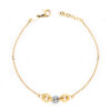 18K PULSERA ORO BICOLOR CADENITA FORZADA Y MOTIVO CON CIRCONITA ANCHO: 6 MM. LARGO: 19CM