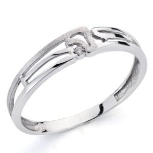 18K SORTIJA ORO BLANCO BRILLANTE. 0.010 QTS. ANCHO: 4 MM