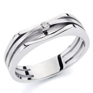 18K SORTIJA ORO BLANCO BRILLANTE. 0.046 QTS.