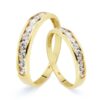 18K ALIANZA ORO AMARILLO CARRIL CON CIRCONITAS. ANCHO: 3,5 MM
