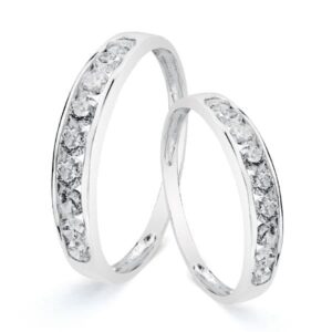 18K ALIANZA CIRCONITA CARRIL ORO BLANCO 3,5 MM