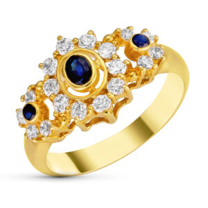 18K SORTIJA ORO AMARILLO CUAJO CON CIRCONITAS. ANCHO: 12,5 MM