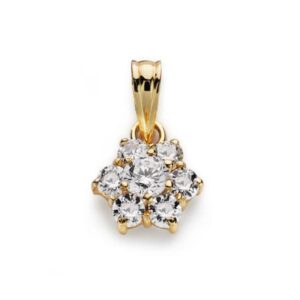 18K COLGANTE ORO AMARILLO CUAJO 7 CIRCONITA 10X9 MM
