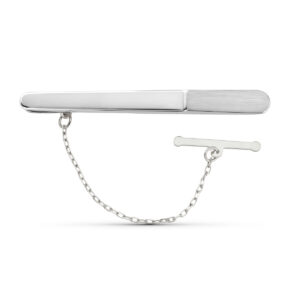 18K PISACORBATA CLIP DE CORBATA ORO BLANCO MATE Y BRILLO