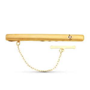 18K PISACORBATA CLIP DE CORBATA ORO AMARILLO CIRCONITA 56X5 MM