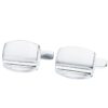 18K GEMELOS ORO BLANCO TONEL MATE Y BRILLO 17X13 MM CIERRE RIGIDO OSCILANTE