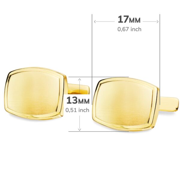 18K GEMELOS ORO AMARILLO TONEL MATE Y BRILLO 17X13 MM CIERRE RIGIDO OCSILANTE - Imagen 3