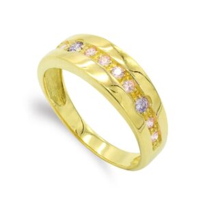 18K SORTIJA ORO AMARILLO CON CIRCONITAS. ANCHO: 6,5 MM