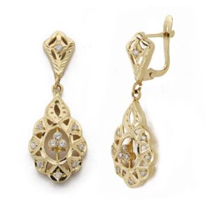 18K PENDIENTES ORO AMARILLO CUBANAS 32X11 MM CIERRE CATALAN