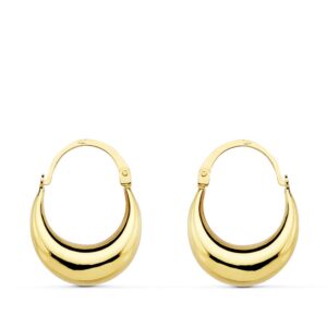 18K PENDIENTES ORO AMARILLO HUECOS MORCILLAS. 17X5 MM CIERRE GANCHO