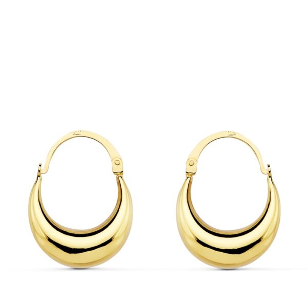 18K PENDIENTES ORO AMARILLO HUECOS MORCILLAS. 17X5 MM CIERRE GANCHO