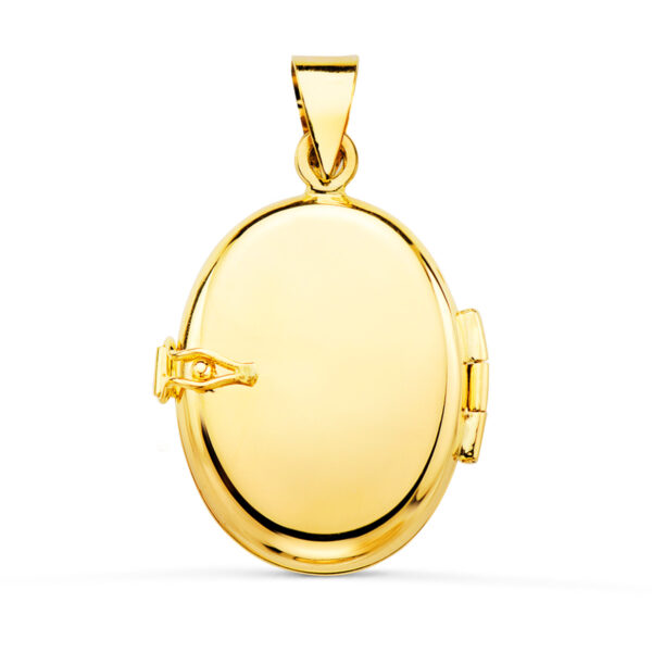 18K GUARDAPELO DIJE PORTAFOTOS OVAL ORO AMARILLO LABRADO. 24X17 MM - Imagen 2