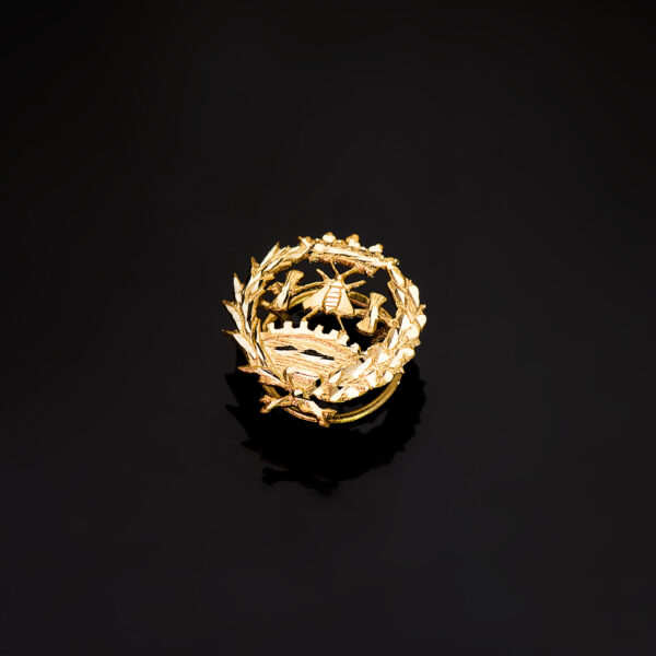 18K INSIGNIA ORO AMARILLO CIENCIAS ECONOMICAS 18 X 17 MM - Imagen 2