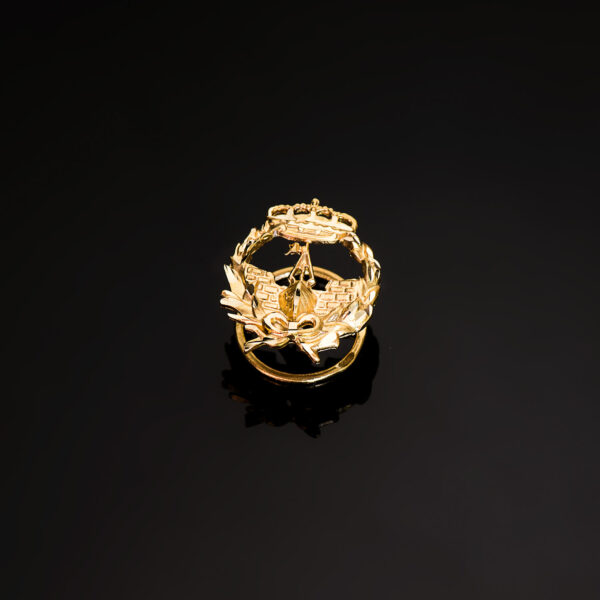 18K INSIGNIA ORO AMARILLO INGENIERO NAVAL 17 X 14 MM - Imagen 2