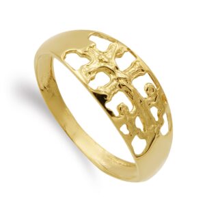 18K SORTIJA ORO AMARILLO CARAVACA ANCHO MOTIVO 7 MM