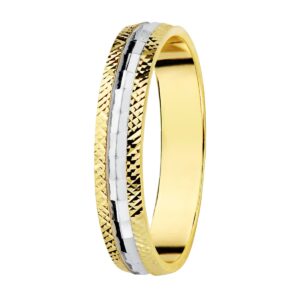 9K ALIANZA ORO BICOLOR TALLADA 3,5 MM