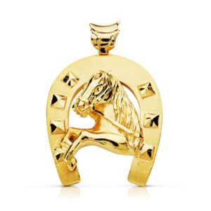 9K COLGANTE ORO AMARILLO HERRADURA CABALLO 40X35 MM