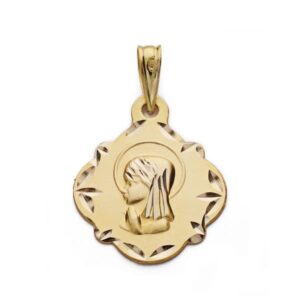 9K MEDALLA ORO AMARILLO VIRGEN NIÑA 16 MM