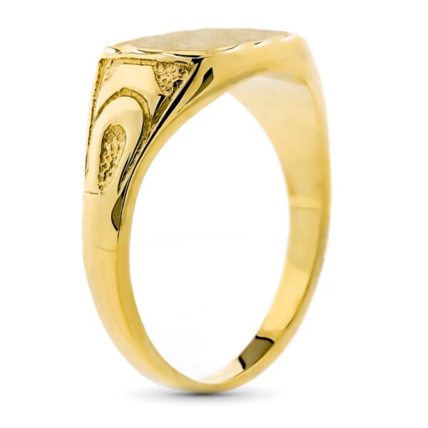 9K SELLO ORO AMARILLO HUECO CADETE TALLADO. ZONA GRABADO: 9X8 MM - Imagen 2